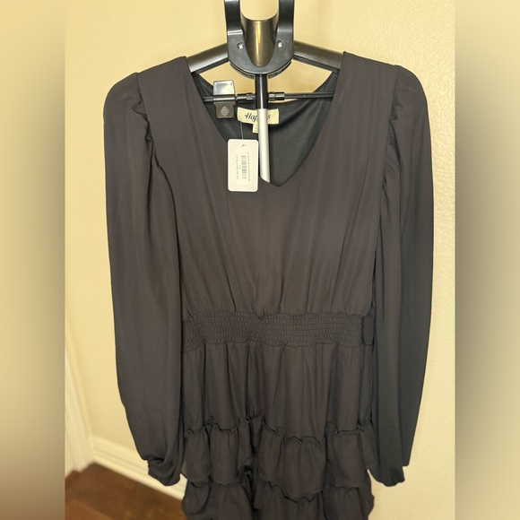 Haptics Long Sleeve Black Smocked Waist Ruffle Dress – Size 1X – NWT - Picture 2 of 5
